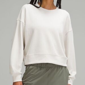 lululemon athletica Softstreme Perfectly Oversized Cropped Crew in White Opal